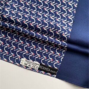 Hermès Blue and White Silk Shawl